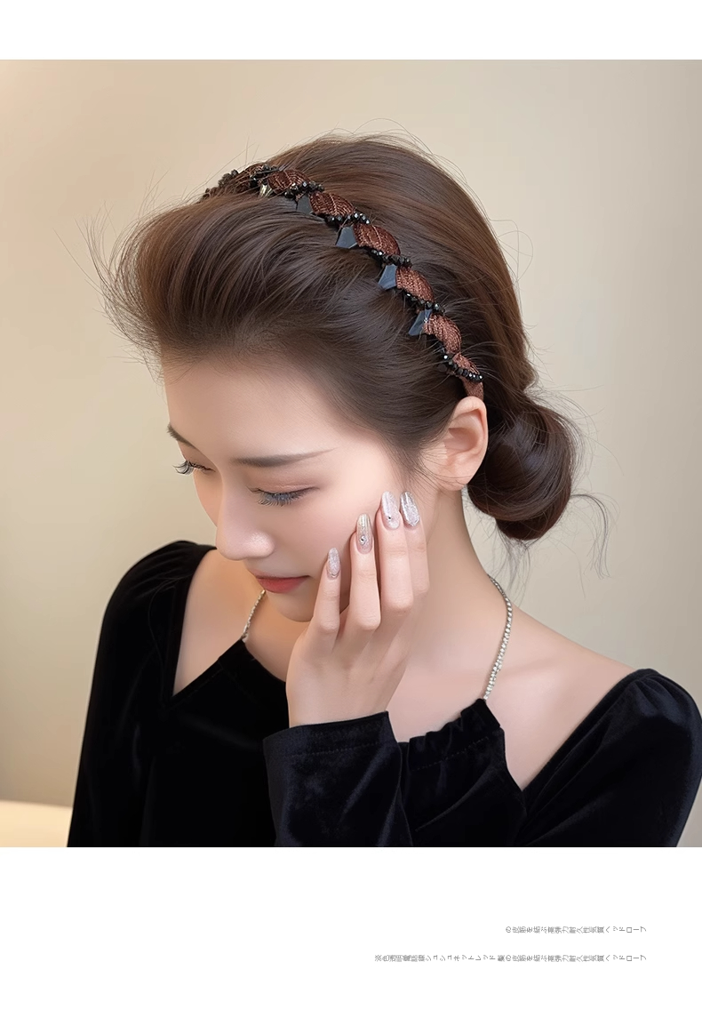 ヘアアクセサリー 輝きの結晶 編みこみカチューシャ