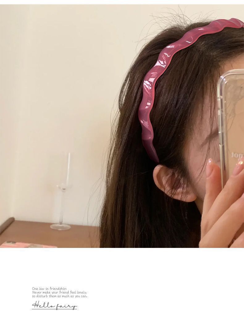 ヘアアクセサリー 透明感波型うねりデザインカチューシャ