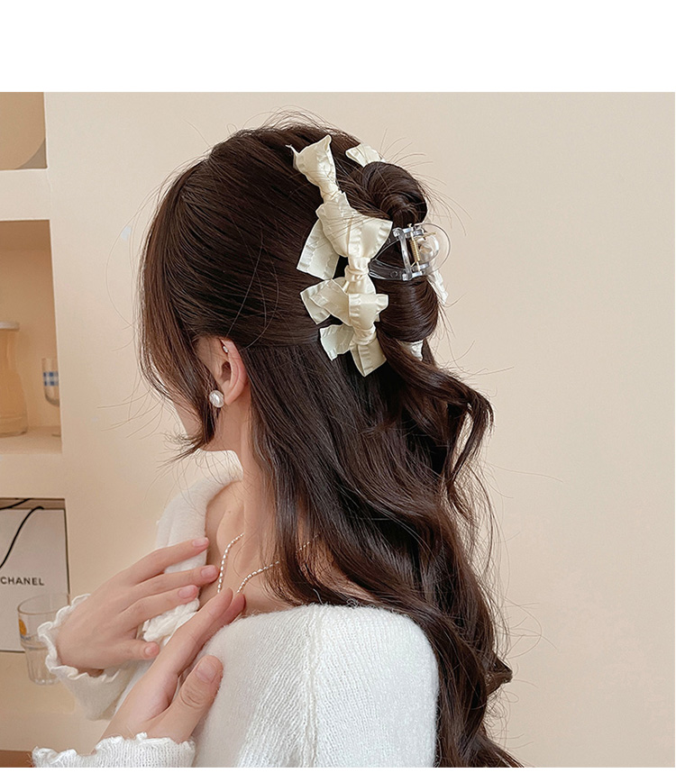 ヘアアクセサリー リボンお団子バレッタ