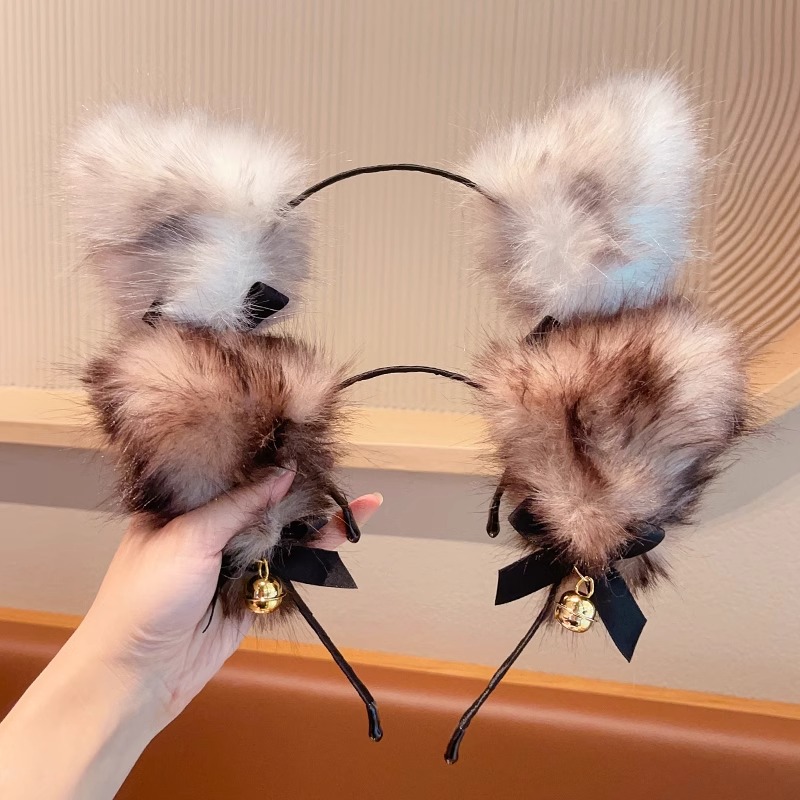 ヘアアクセサリー ふわもこ耳飾りカチューシャ
