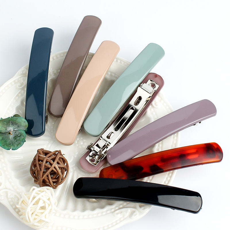 ヘアアクセサリー シンプル光沢スティックバレッタ