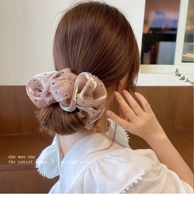 ヘアアクセサリー 水玉舞うサテンシュシュ