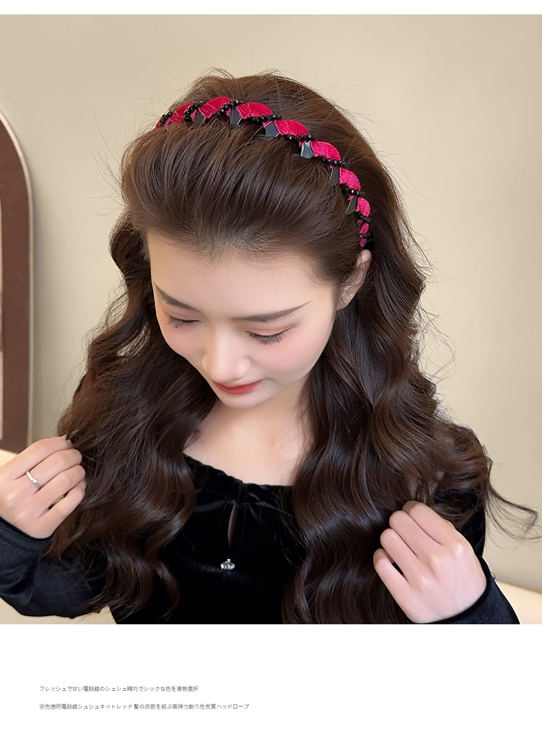 ヘアアクセサリー 輝きの結晶 編みこみカチューシャ