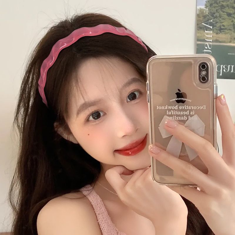 ヘアアクセサリー 透明感波型うねりデザインカチューシャ