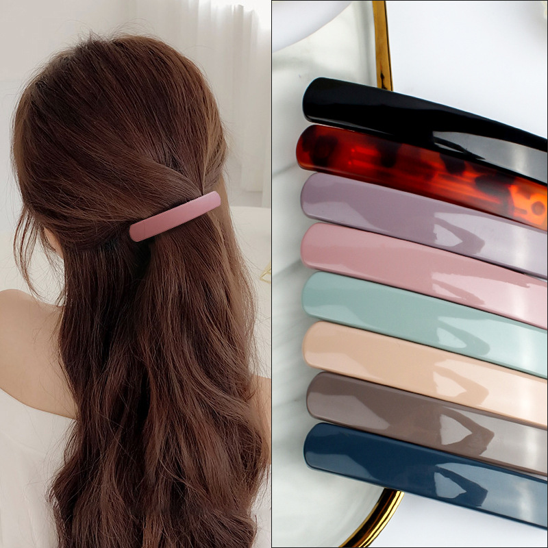 ヘアアクセサリー シンプル光沢スティックバレッタ