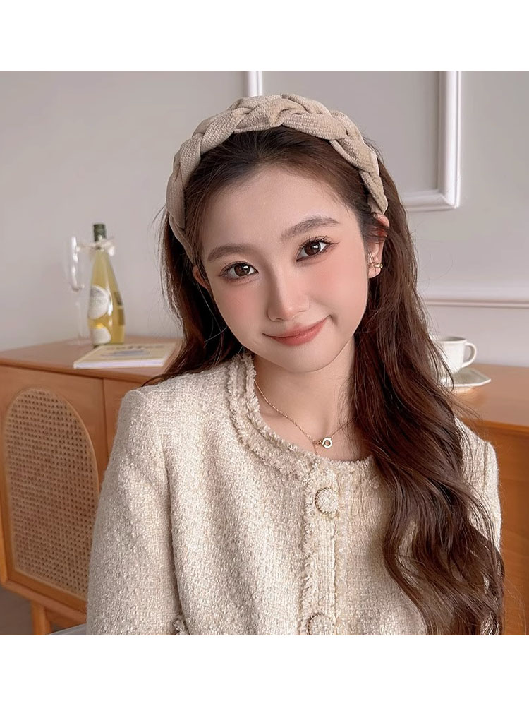 ヘアアクセサリー 編み込みツイードカチューシャ