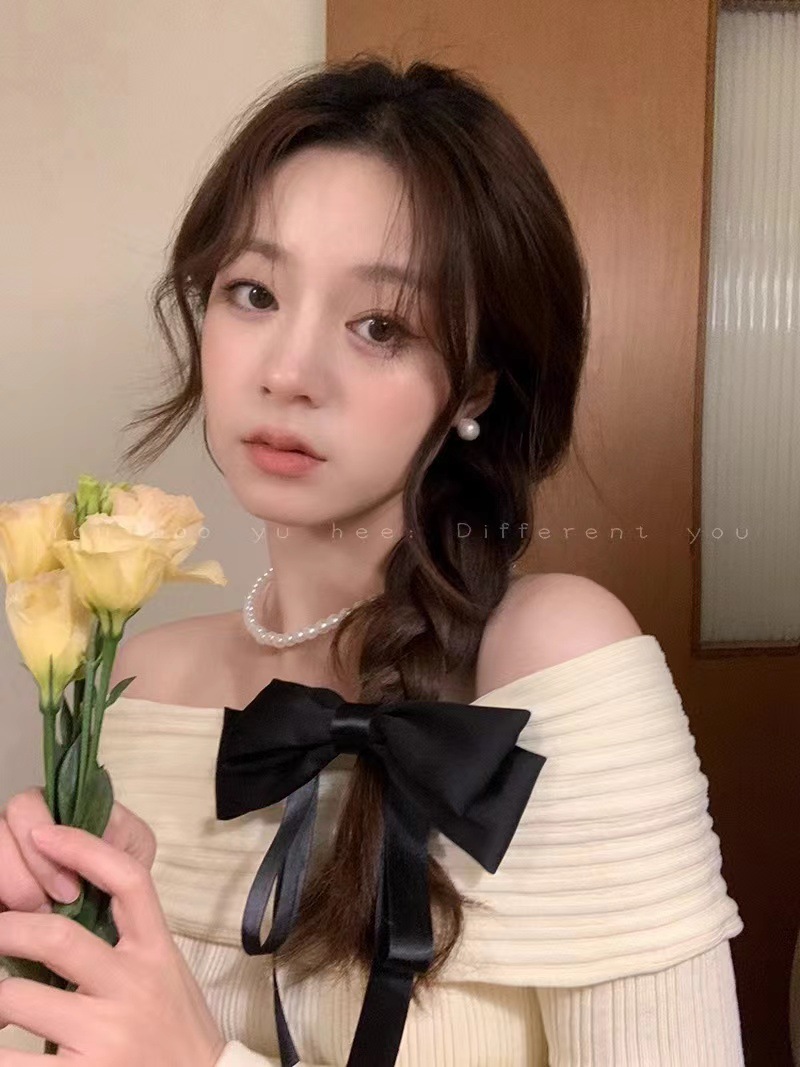 ヘアアクセサリー 上品リボン結びバレッタ