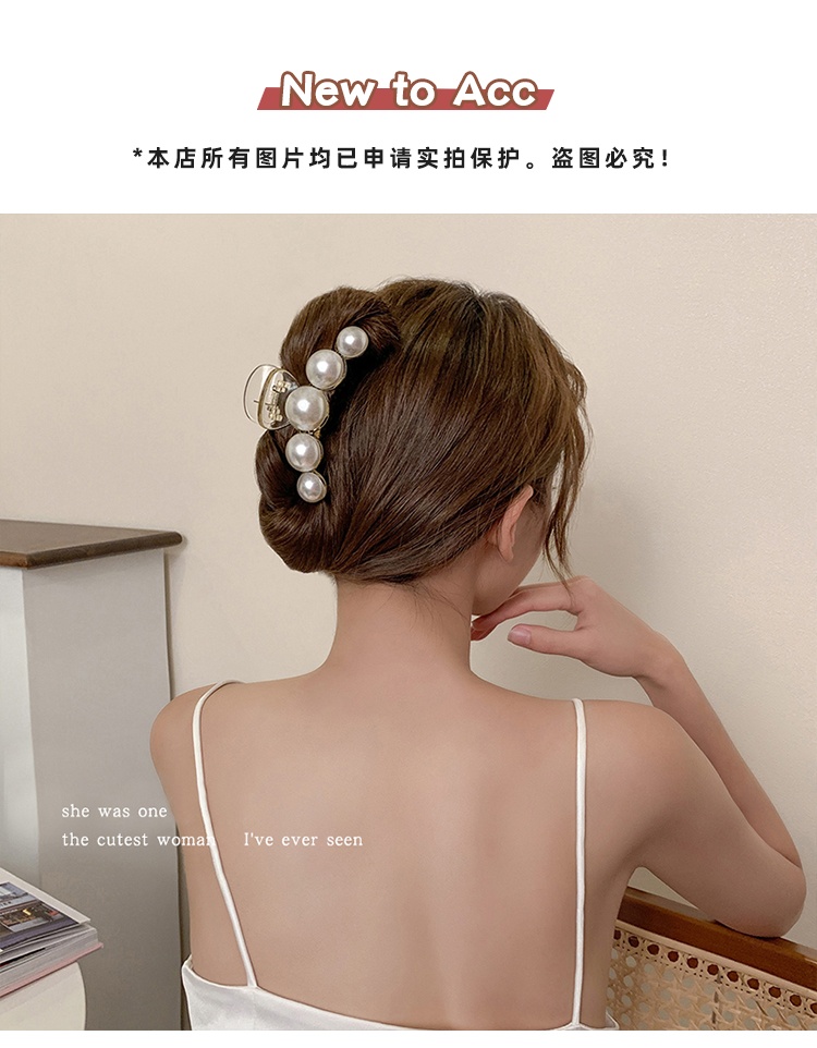 ヘアアクセサリー 真珠の輝き リボンバレッタ