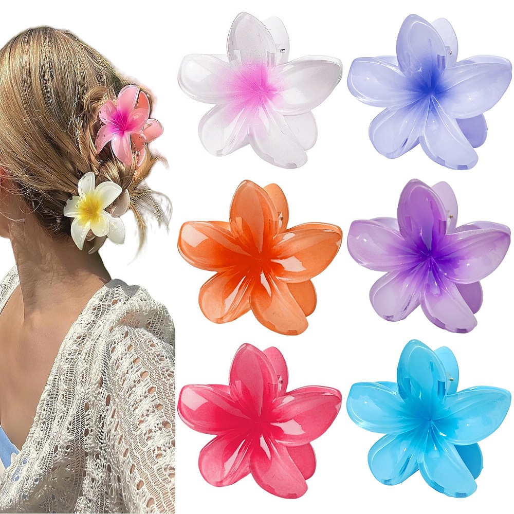 ヘアアクセサリー 透明花びらのリゾートバレッタ