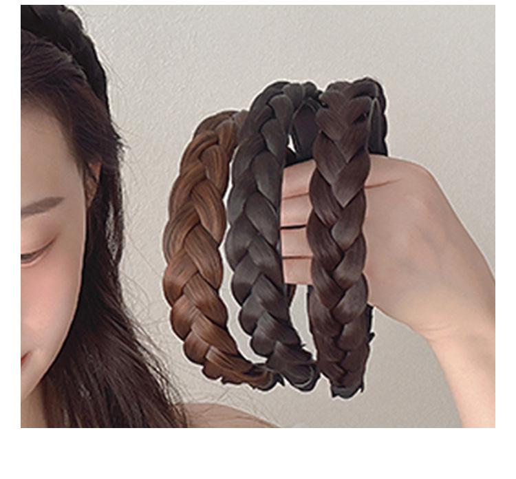 ヘアアクセサリー 立体三つ編みデザイン太め幅カチューシャ