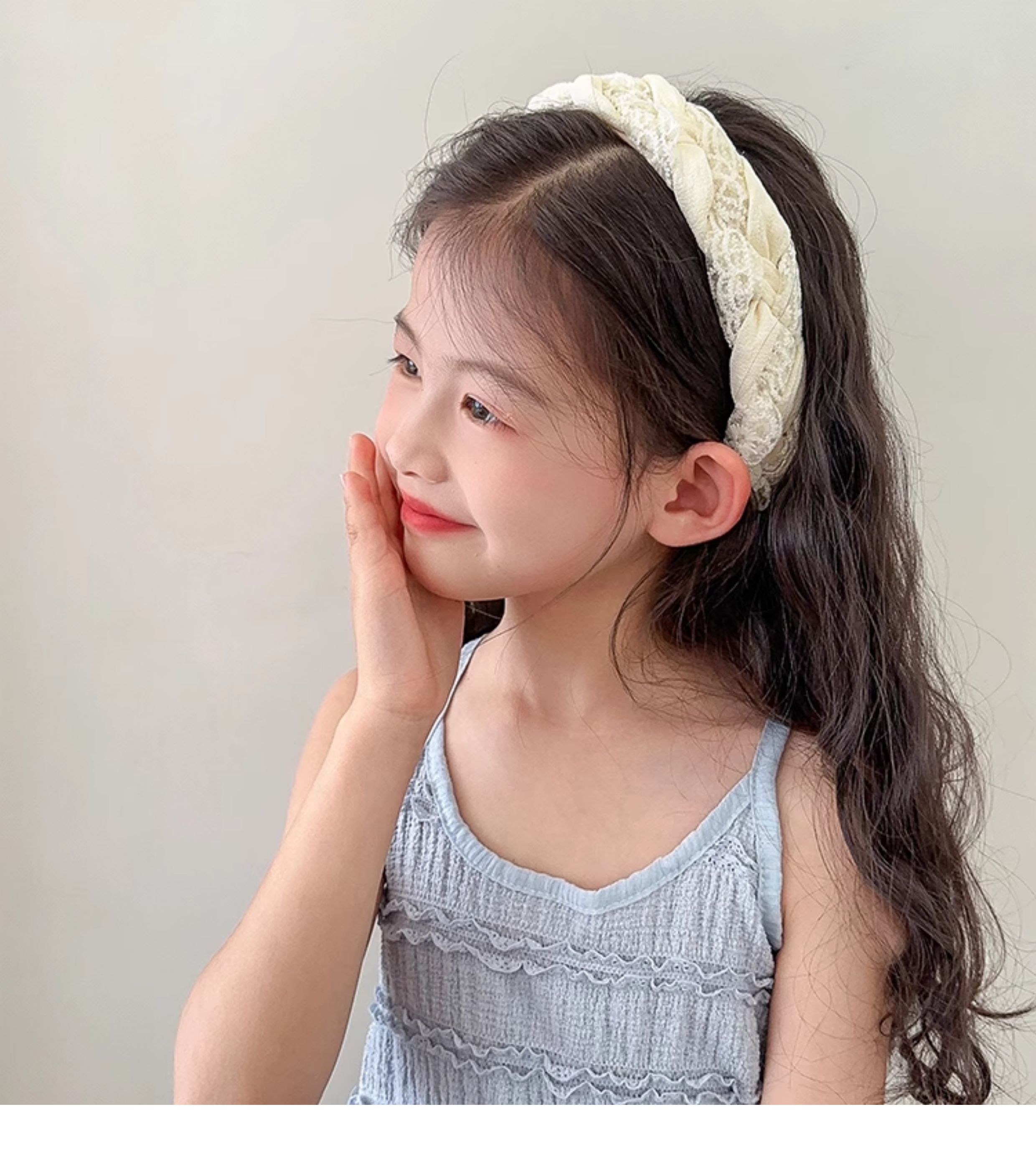 ヘアアクセサリー レース編み込みカチューシャ