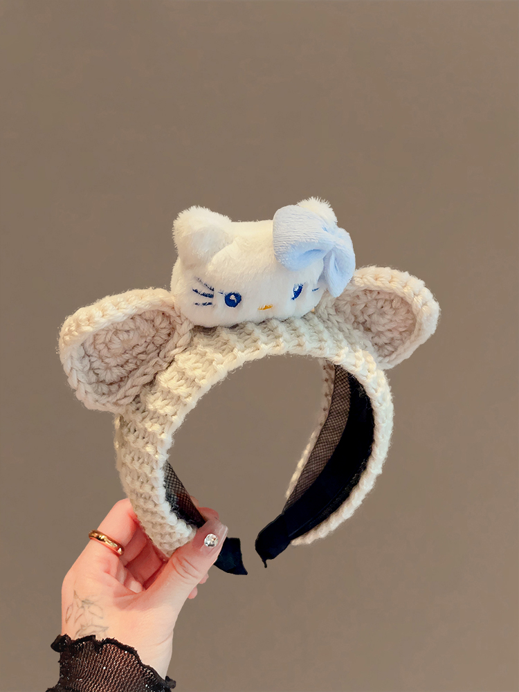 ヘアアクセサリー ねこちゃんニット耳カチューシャ