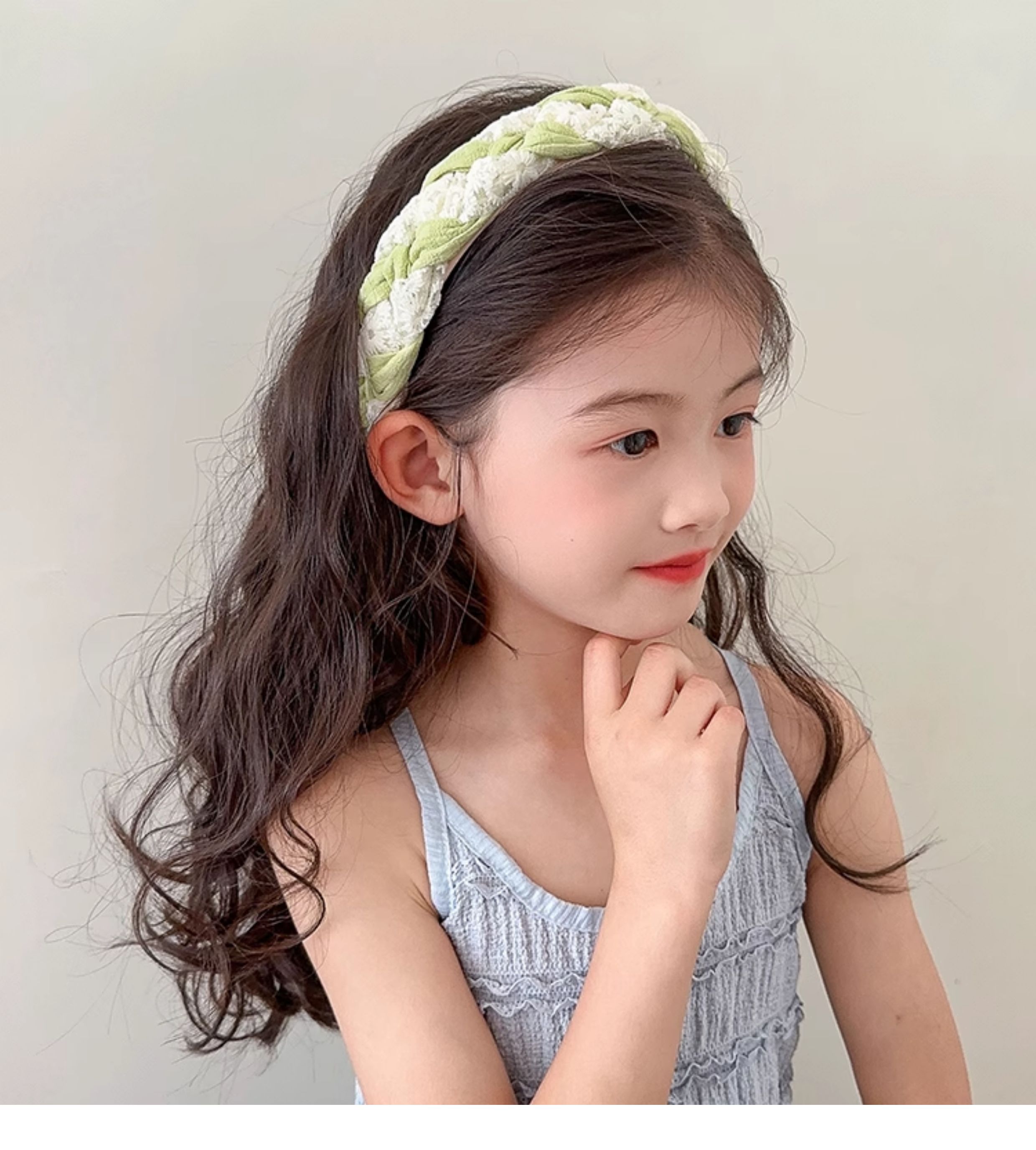 ヘアアクセサリー レース編み込みカチューシャ