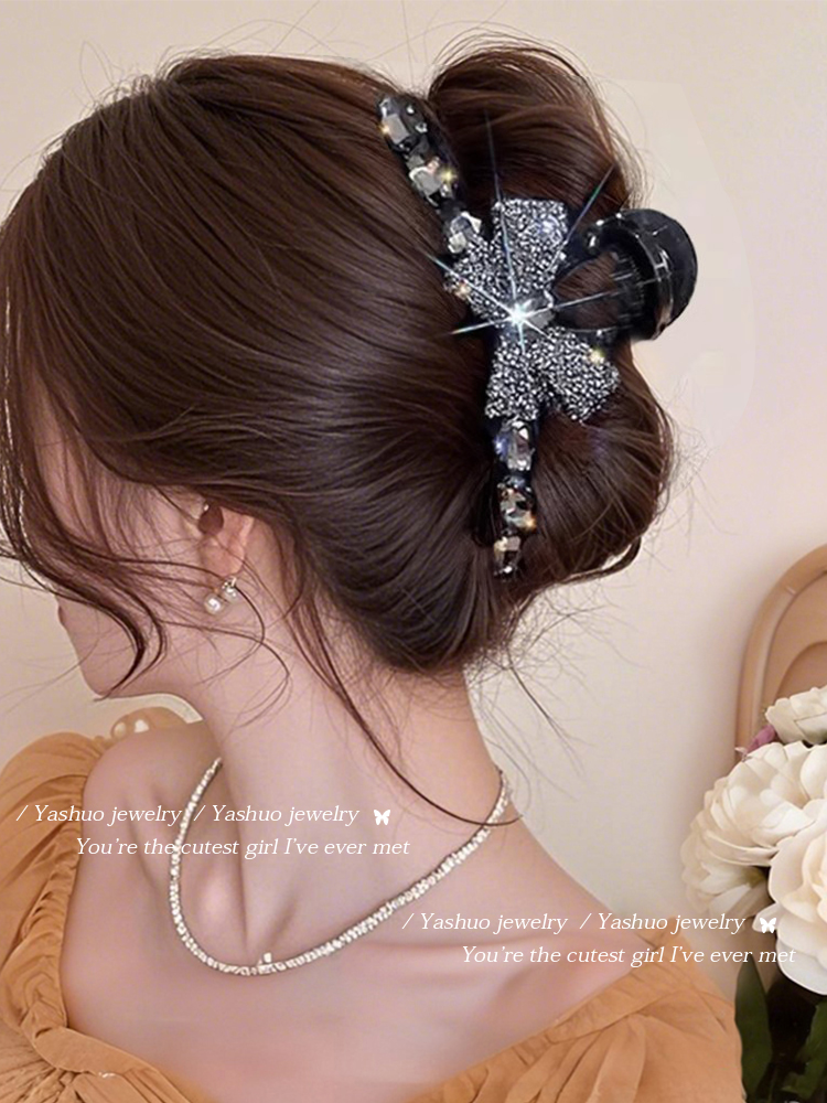 ヘアアクセサリー 優雅リボン真珠バレッタ