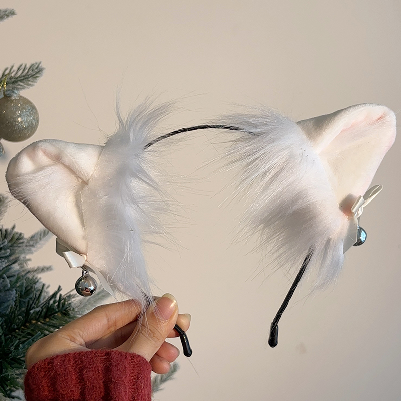 ヘアアクセサリー ふわもこ猫耳リボンカチューシャ