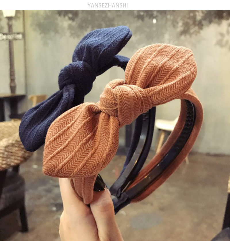 ヘアアクセサリー リボン結びニットカチューシャ