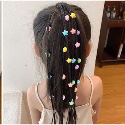 ウィッグ  キッズ用カラフル飾り付きヘアエクステンション