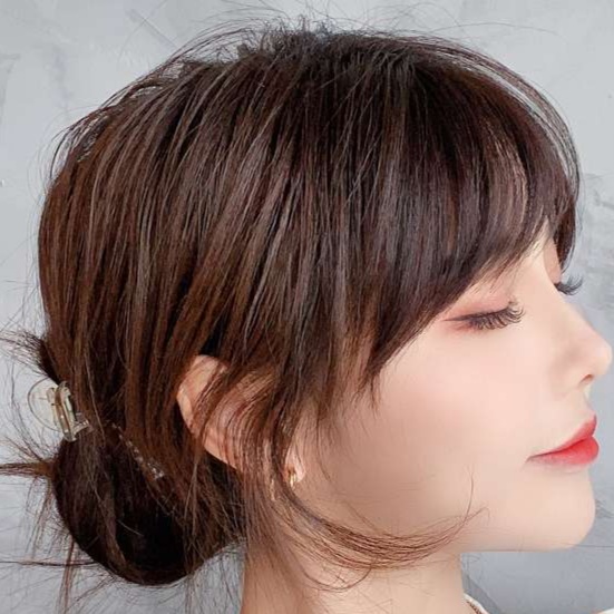 サイドバング付きアップスタイルウィッグ