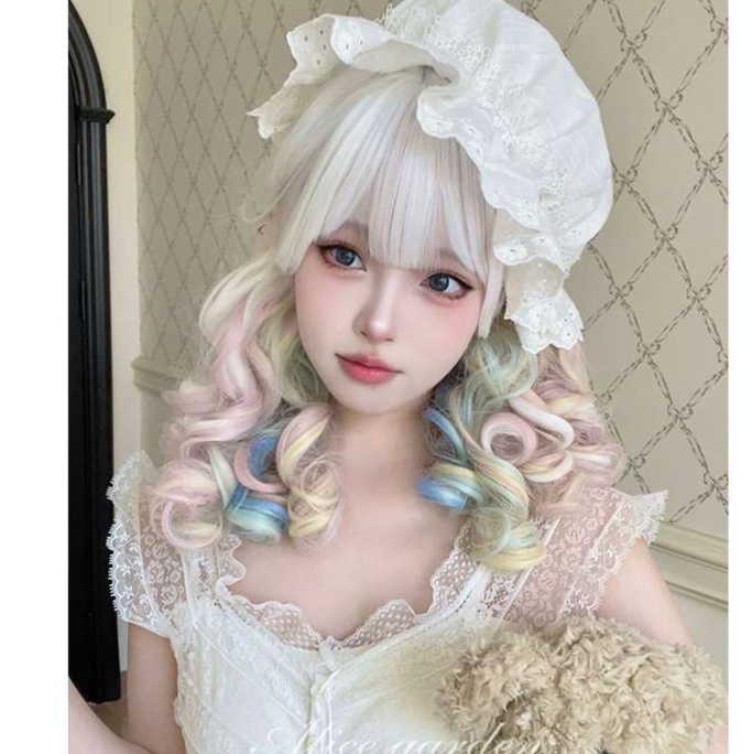 貴族風フリルレース付きロココ調ウィッグ