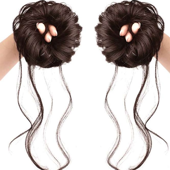 ウィッグ  子供用ふわふわお団子ヘアピース