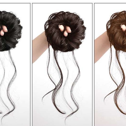 ウィッグ  子供用ふわふわお団子ヘアピース