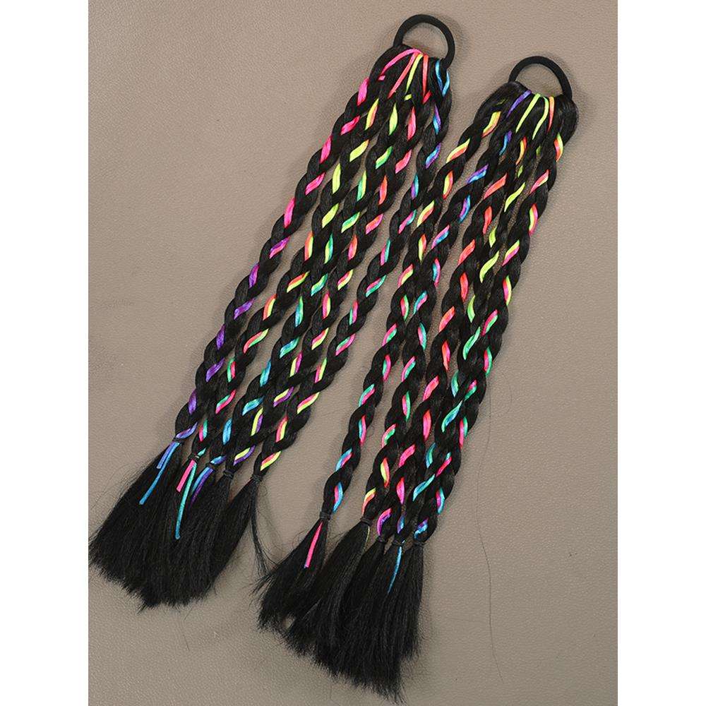 ウィッグ  カラフル編み込みヘアアクセサリー（2本セット）