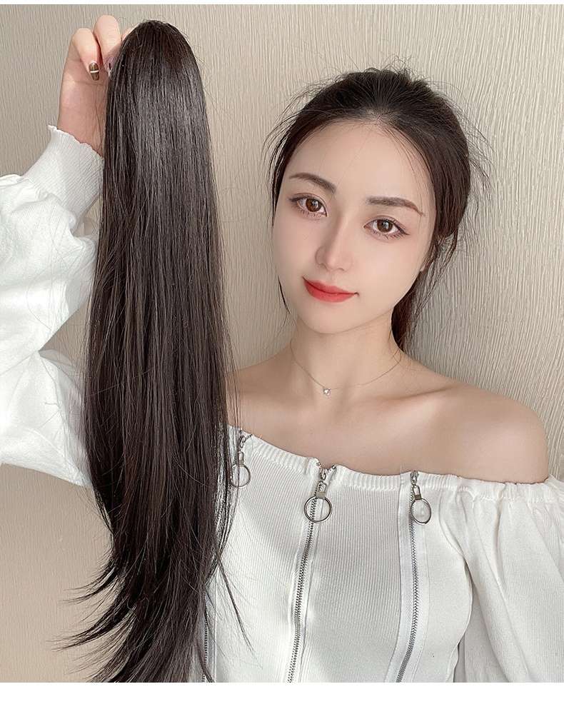 ウィッグ 自然な髪質感ロングポニーテール