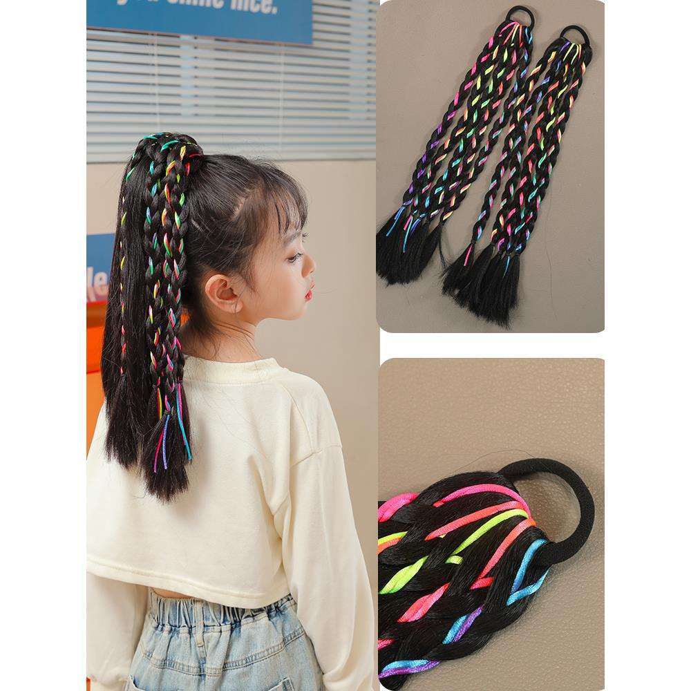 ウィッグ  カラフル編み込みヘアアクセサリー（2本セット）