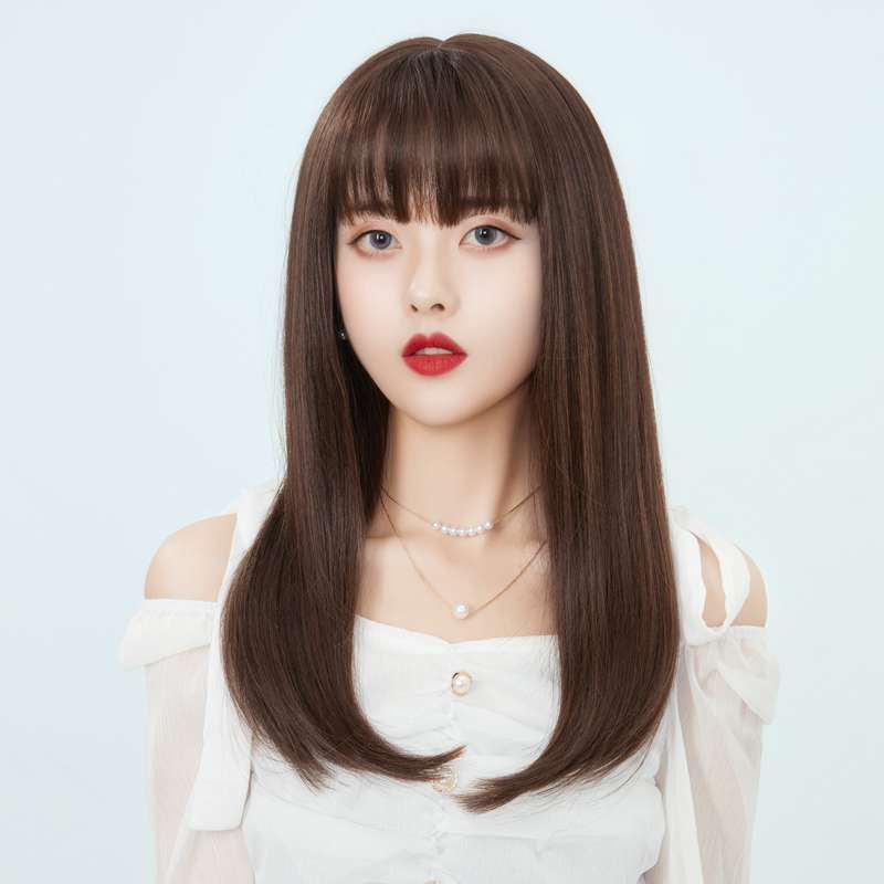 艶やか前髪ストレートロングウィッグ