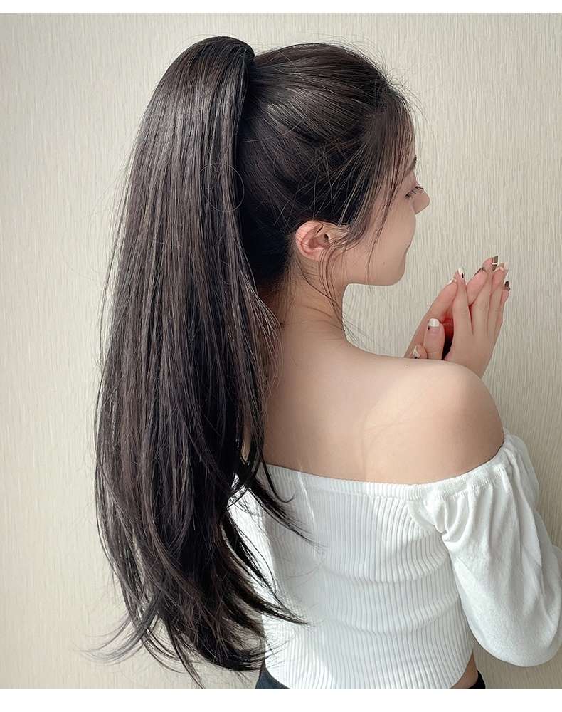 ウィッグ 自然な髪質感ロングポニーテール