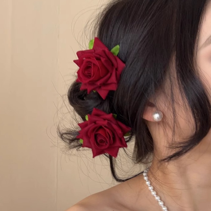髪 飾り 上品な薔薇の髪飾り花かんざし