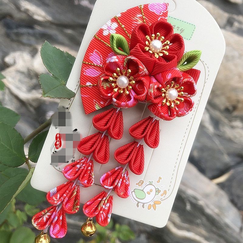 髪 飾り 桜舞い つまみ細工 かんざし