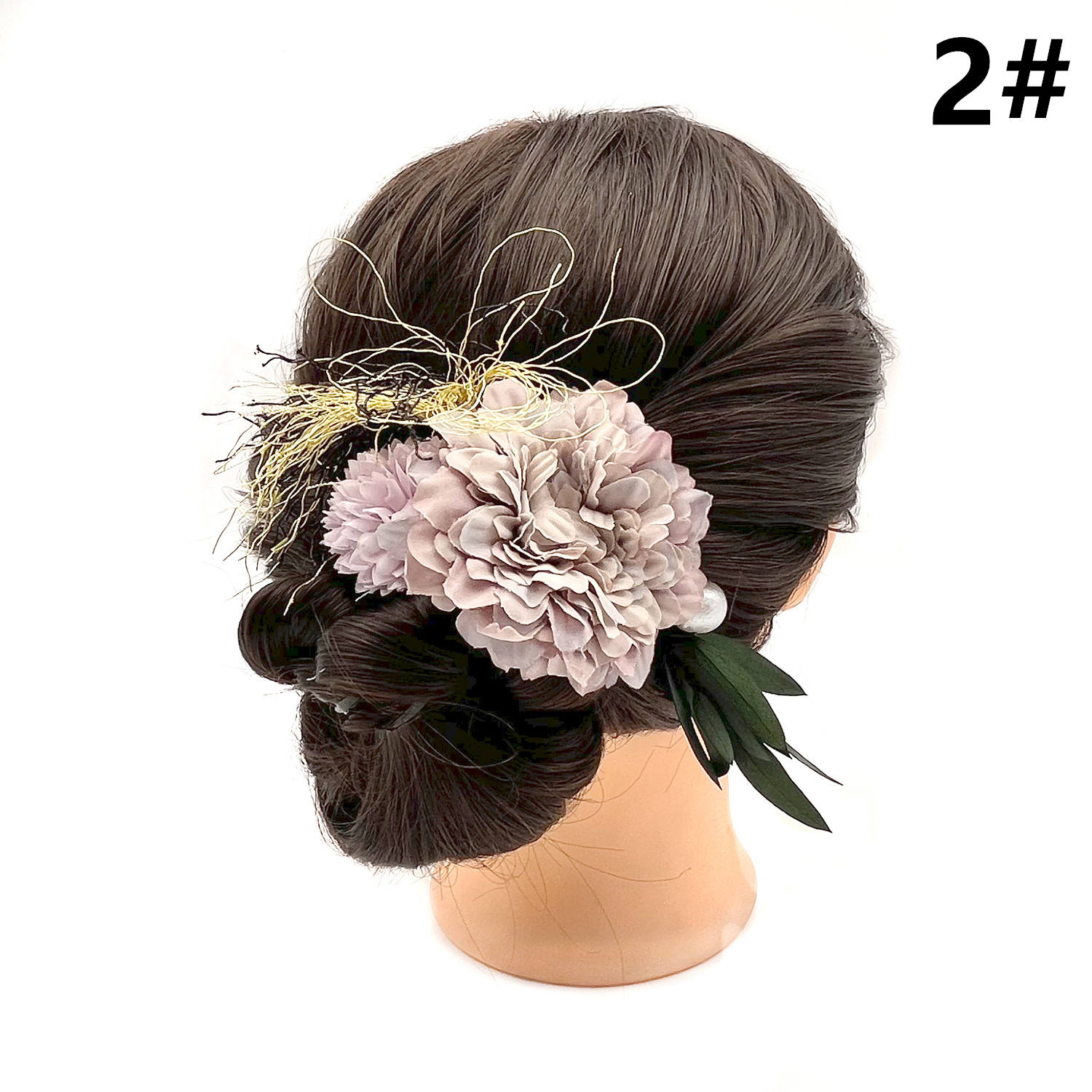 髪飾り 成人式向け花とフリンジの髪飾り五点組み合わせ和装用