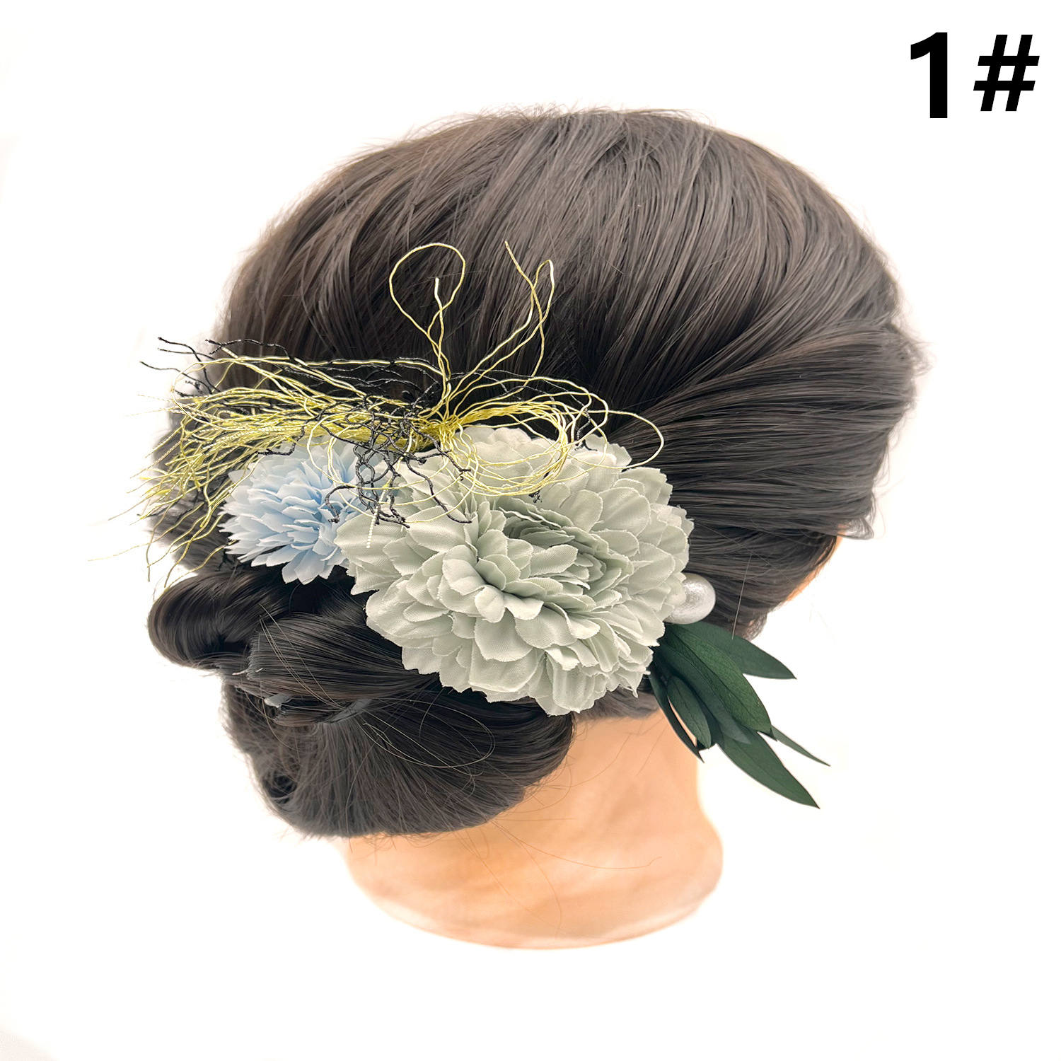 髪飾り 成人式向け花とフリンジの髪飾り五点組み合わせ和装用