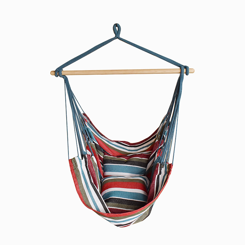 吊り下げ式チェア型ハンモック木製バー付き