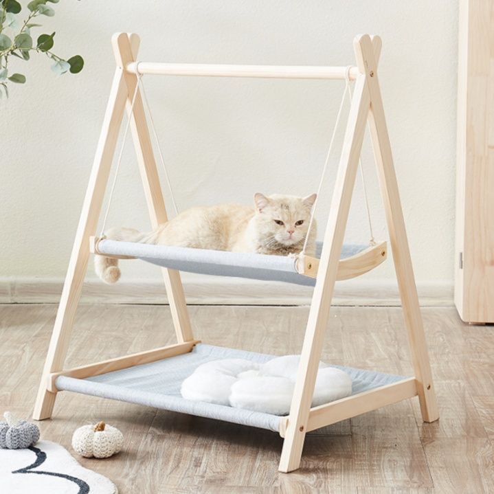 ハンモック 木製二段式猫専用吊り下げ休憩台