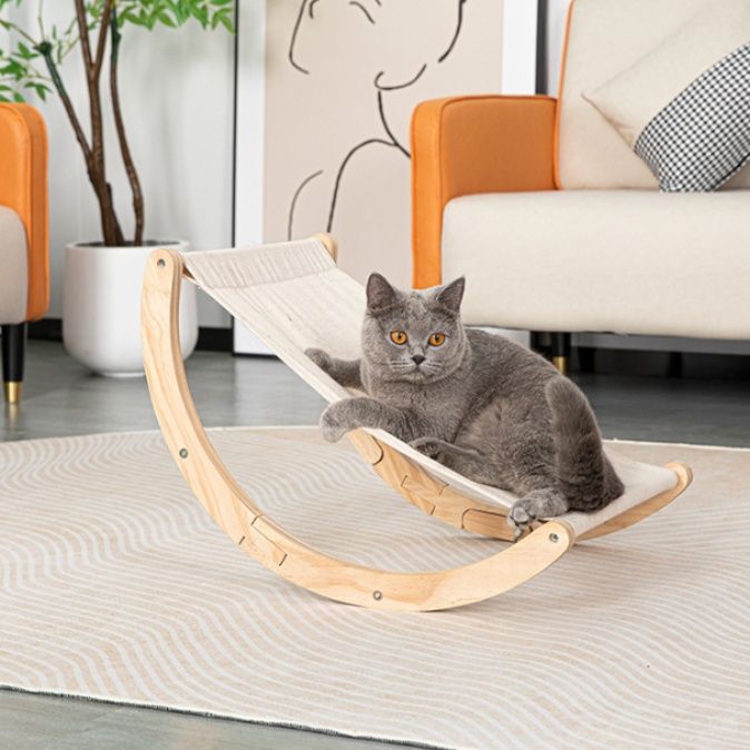 ハンモック 猫用木製ゆらゆらハンモックベッド