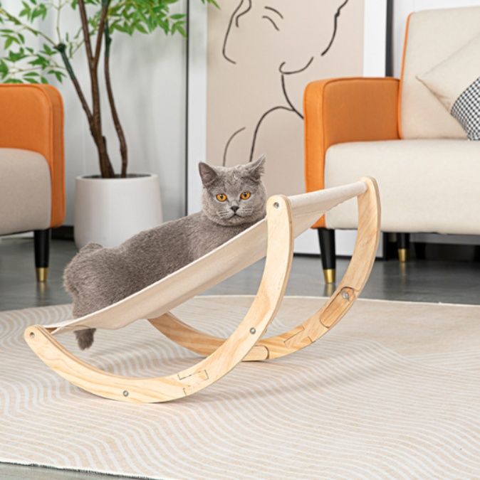 ハンモック 猫用木製ゆらゆらハンモックベッド