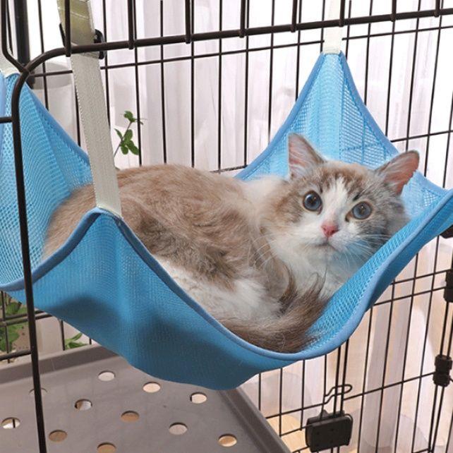 ハンモック 猫用通気性メッシュケージ取付ハンモック