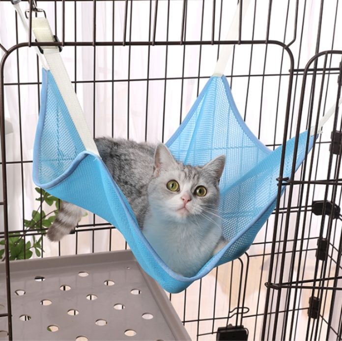 ハンモック 猫用通気性メッシュケージ取付ハンモック
