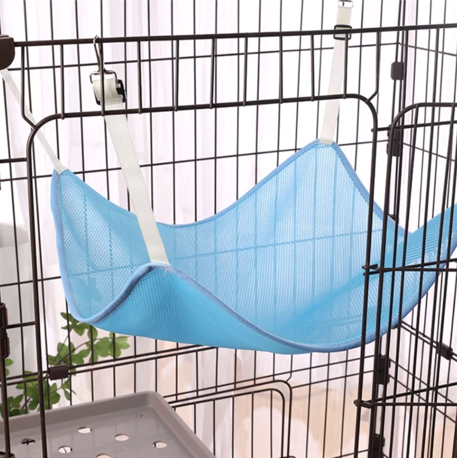 ハンモック 猫用通気性メッシュケージ取付ハンモック