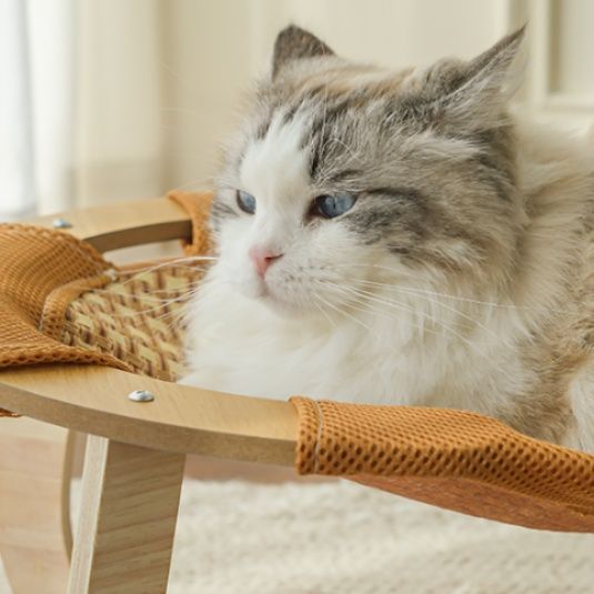 ハンモック 猫ちゃん専用木製曲線ハンモックベッド