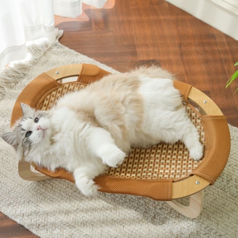 ハンモック 猫ちゃん専用木製曲線ハンモックベッド