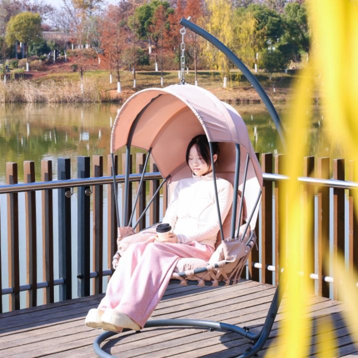 ハンモック 屋外用吊り下げ式日よけ付きハンモック椅子