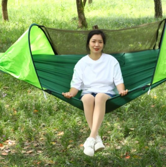 ハンモック 虫除け防護網付き軽量吊り下げ式休憩用ハンモック