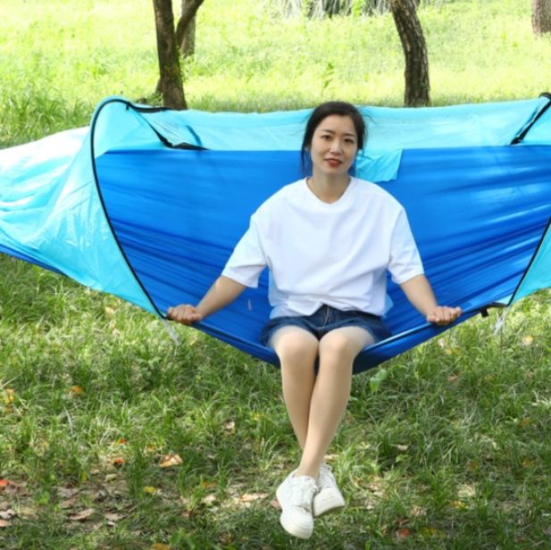 ハンモック 虫除け防護網付き軽量吊り下げ式休憩用ハンモック