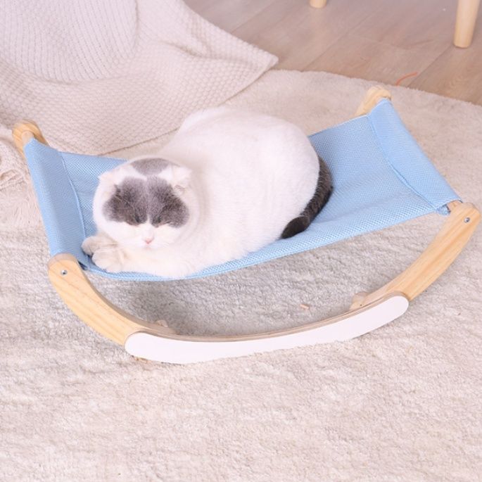 ハンモック 木製フレーム猫用ゆりかごハンモック