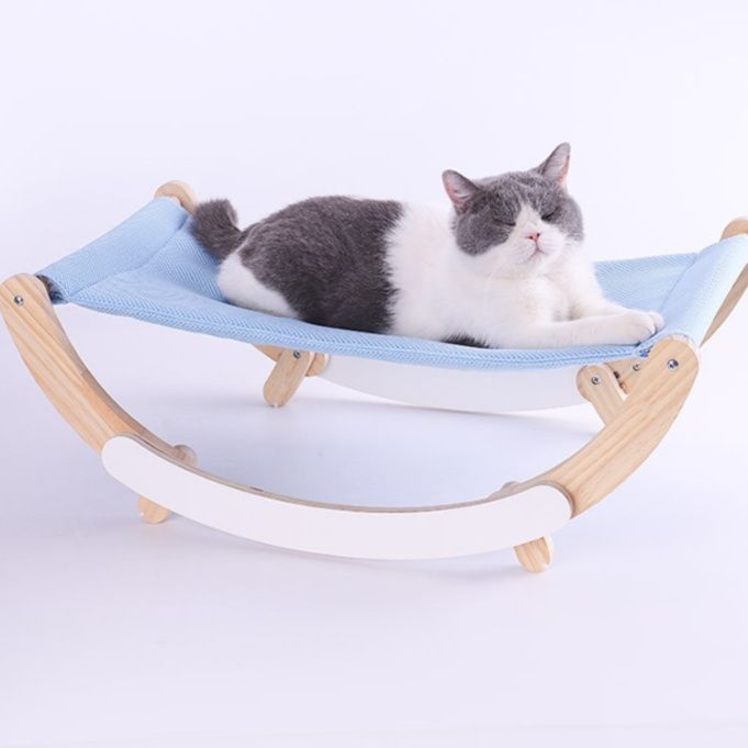 ハンモック 木製フレーム猫用ゆりかごハンモック