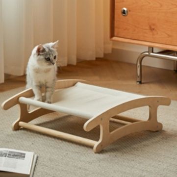 ハンモック 木製フレーム猫用くつろぎハンモックベッド