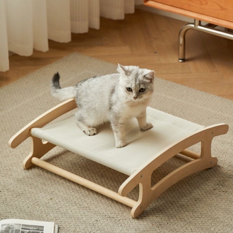 ハンモック 木製フレーム猫用くつろぎハンモックベッド